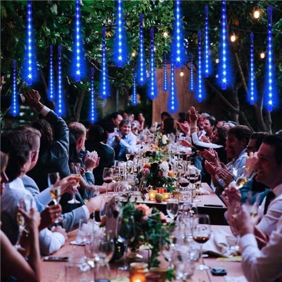 Christmas Lights Outdoor, 288 LED 8 Tube 12 Inch Meteor Shower Rain Lights - Picture 5 of 8